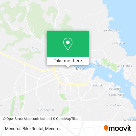 Menorca Bike Rental map