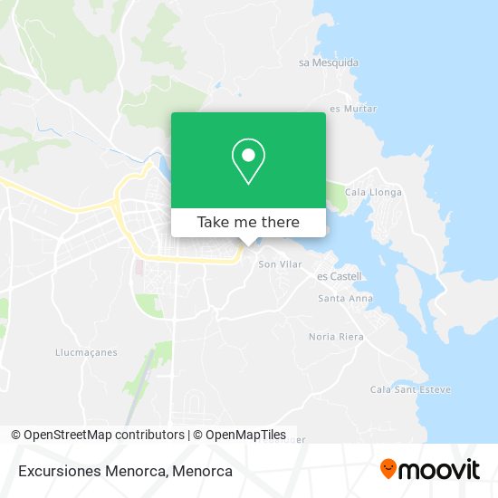 mapa Excursiones Menorca