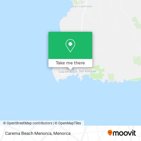 Carema Beach Menorca map