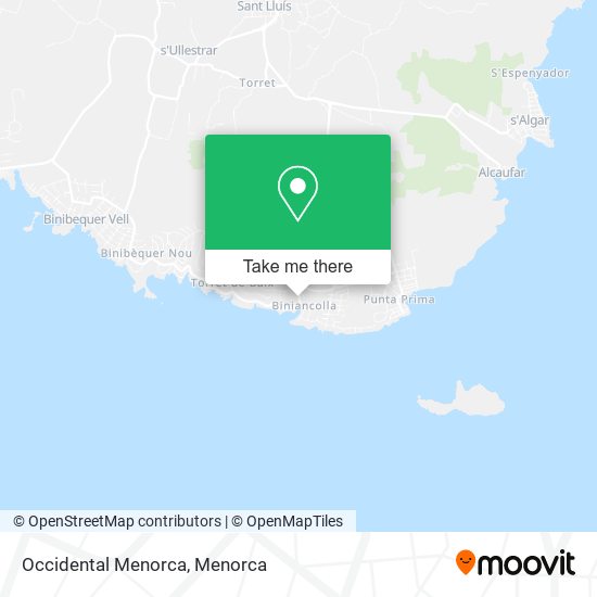 Occidental Menorca map