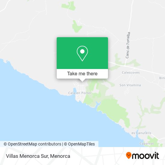 Villas Menorca Sur map