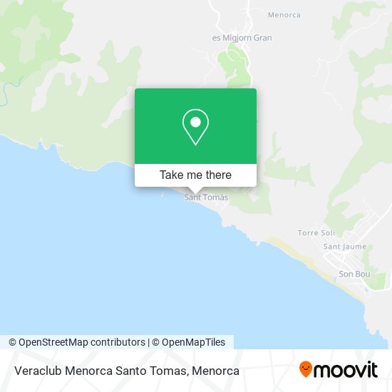 mapa Veraclub Menorca Santo Tomas
