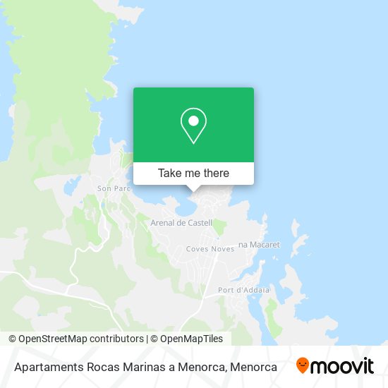 Apartaments Rocas Marinas a Menorca map