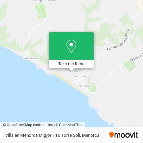 Villa en Menorca Migjor 116 Torre Soli map