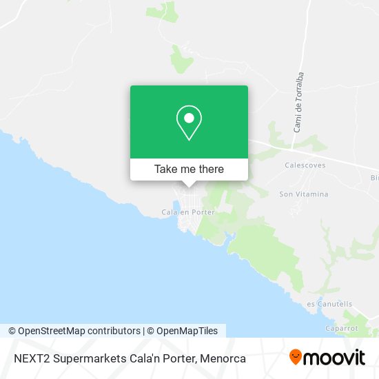 mapa NEXT2 Supermarkets Cala'n Porter