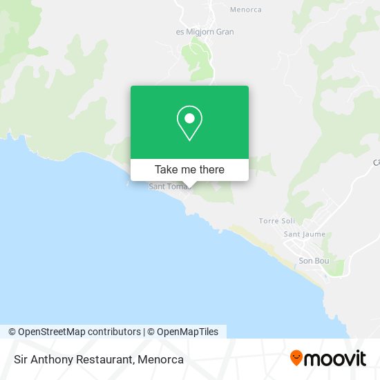 Sir Anthony Restaurant map