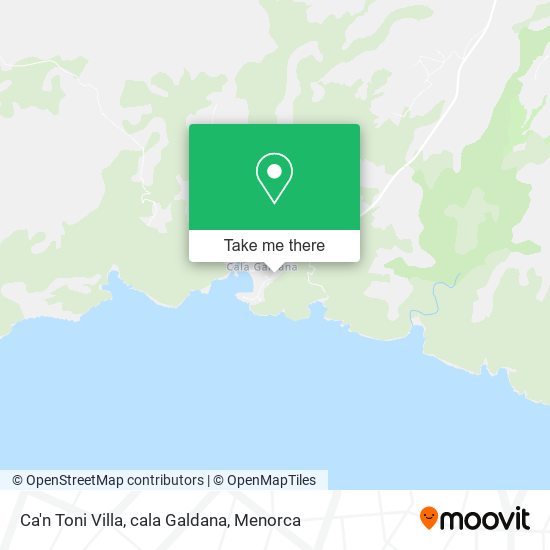 mapa Ca'n Toni Villa, cala Galdana