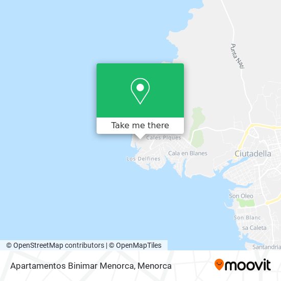 Apartamentos Binimar Menorca map