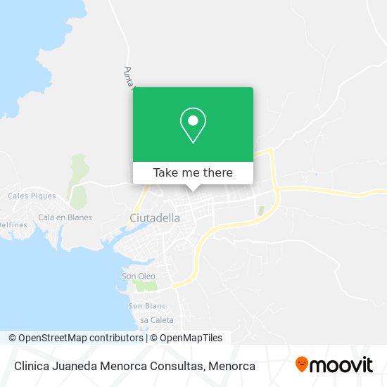 mapa Clinica Juaneda Menorca Consultas