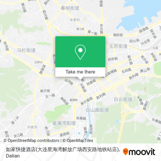如家快捷酒店(大连星海湾解放广场西安路地铁站店) map