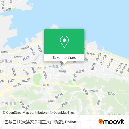 巴黎三城(大连家乐福三八广场店) map