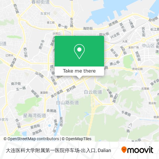 大连医科大学附属第一医院停车场-出入口 map