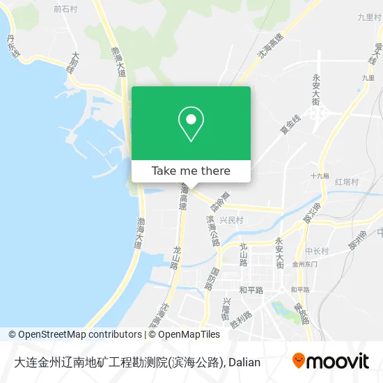 大连金州辽南地矿工程勘测院(滨海公路) map