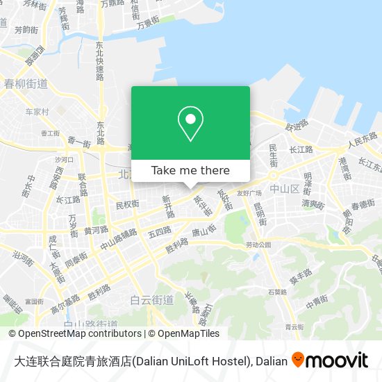 大连联合庭院青旅酒店(Dalian UniLoft Hostel) map