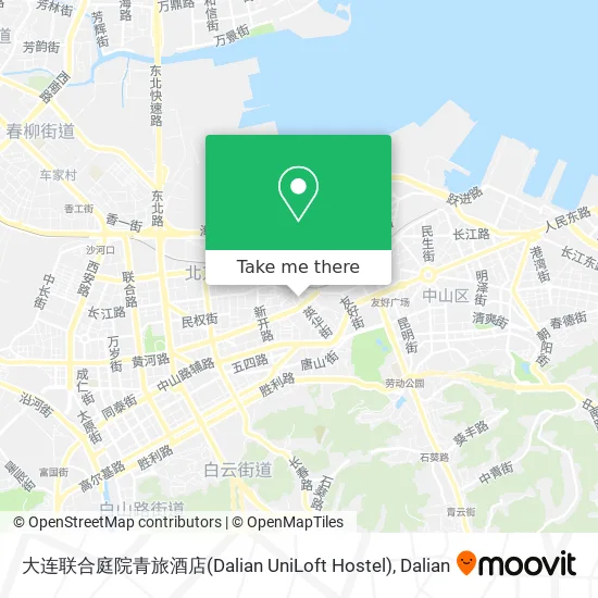 大连联合庭院青旅酒店(Dalian UniLoft Hostel) map