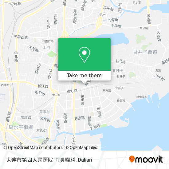 How To Get To 大连市第四人民医院 耳鼻喉科in 甘井子区by Bus Or Metro