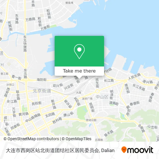 大连市西岗区站北街道团结社区居民委员会 map