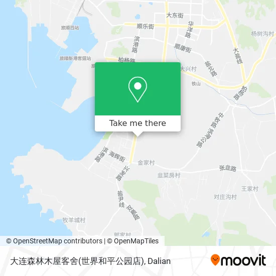 大连森林木屋客舍(世界和平公园店) map