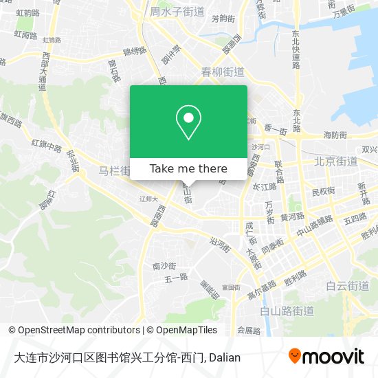 大连市沙河口区图书馆兴工分馆-西门 map