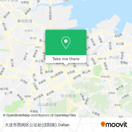 大连市西岗区公证处(沈阳路) map