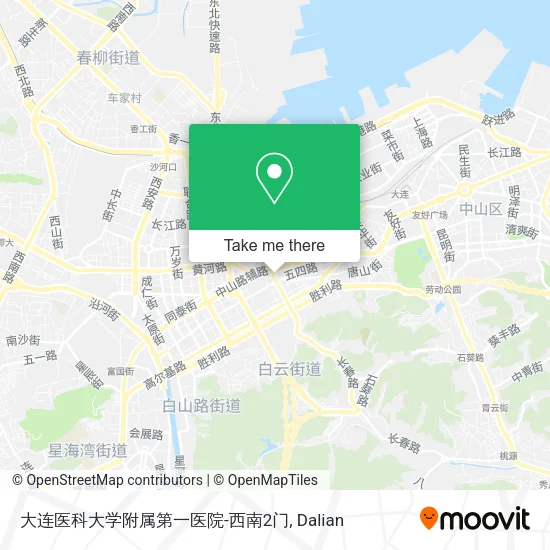 大连医科大学附属第一医院-西南2门 map