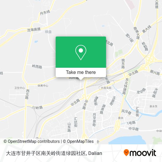 大连市甘井子区南关岭街道绿园社区 map