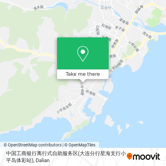 中国工商银行离行式自助服务区(大连分行星海支行小平岛体彩站) map