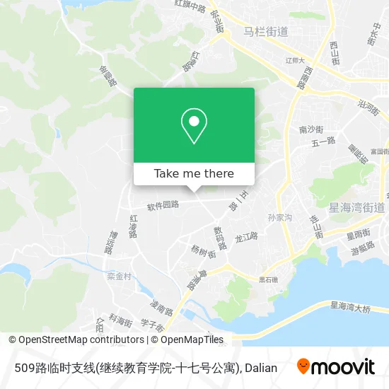 509路临时支线(继续教育学院-十七号公寓) map