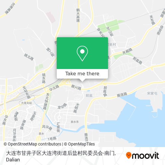 大连市甘井子区大连湾街道后盐村民委员会-南门 map