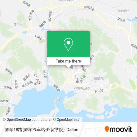 旅顺18路(旅顺汽车站-外贸学院) map