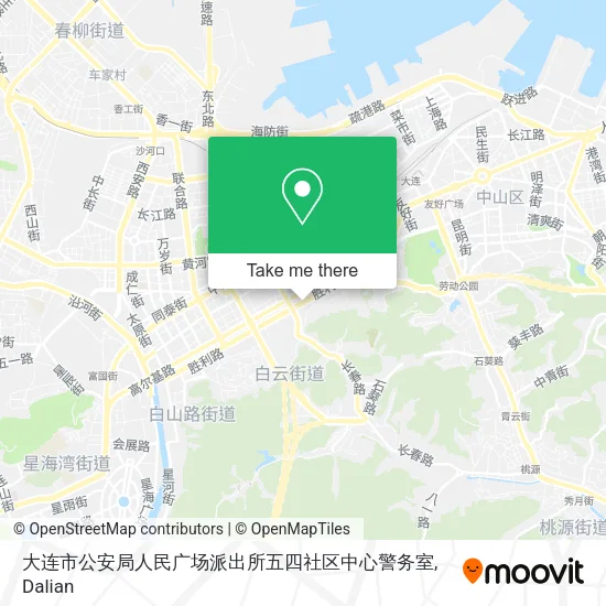 大连市公安局人民广场派出所五四社区中心警务室 map