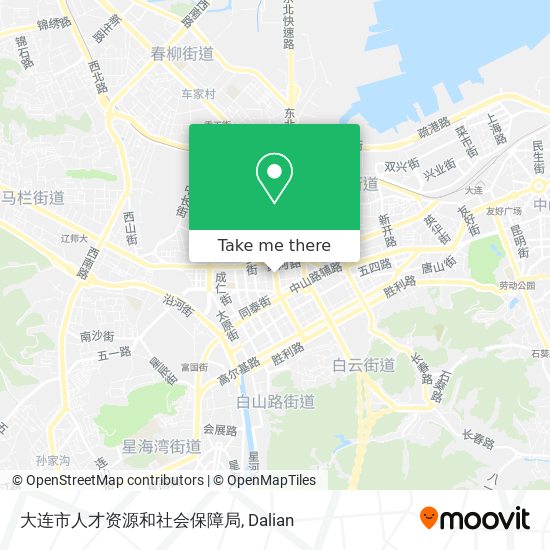 大连市人才资源和社会保障局 map