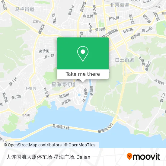 大连国航大厦停车场-星海广场 map