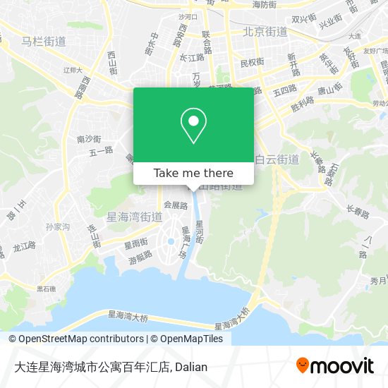 大连星海湾城市公寓百年汇店 map