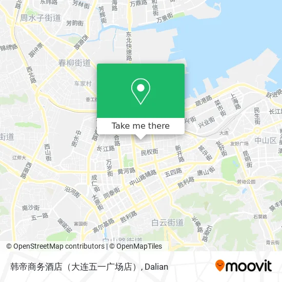 韩帝商务酒店（大连五一广场店） map