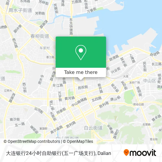 大连银行24小时自助银行(五一广场支行) map