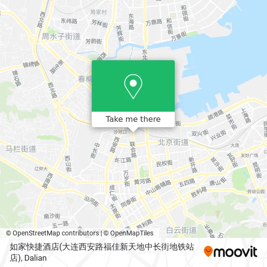 如家快捷酒店(大连西安路福佳新天地中长街地铁站店) map