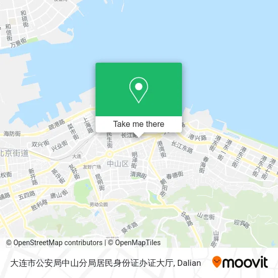 大连市公安局中山分局居民身份证办证大厅 map
