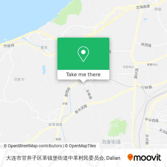 大连市甘井子区革镇堡街道中革村民委员会 map