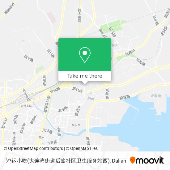 鸿运小吃(大连湾街道后盐社区卫生服务站西) map