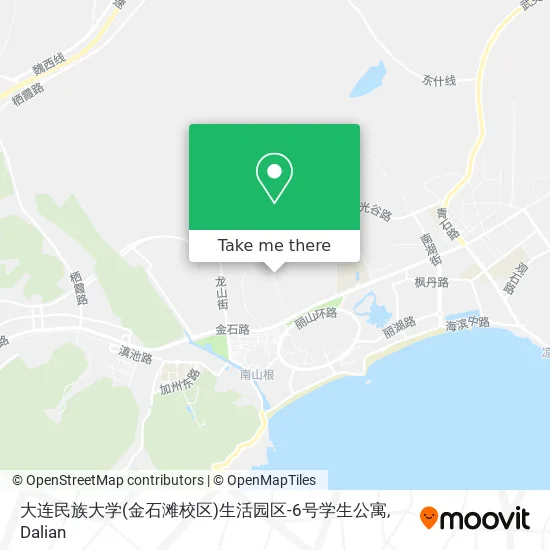 大连民族大学(金石滩校区)生活园区-6号学生公寓 map