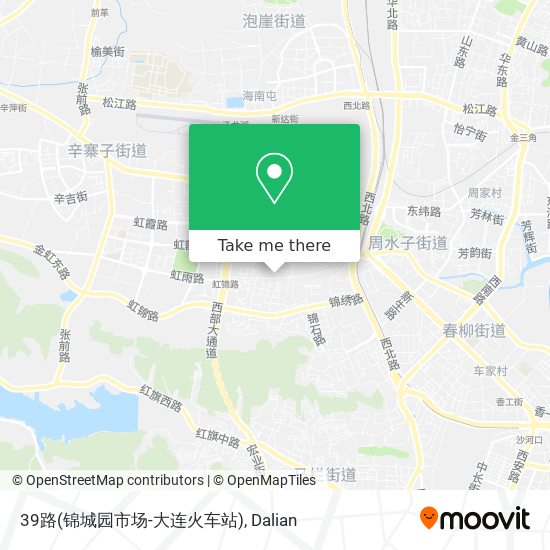 39路(锦城园市场-大连火车站) map