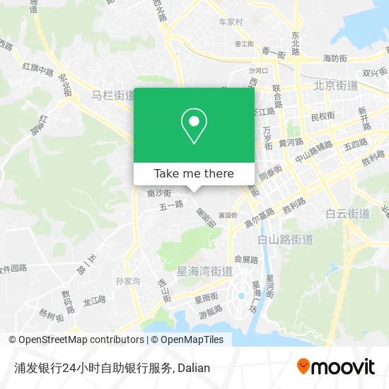 浦发银行24小时自助银行服务 map