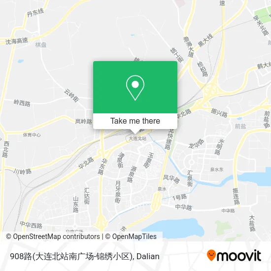 908路(大连北站南广场-锦绣小区) map