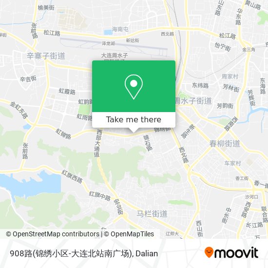 908路(锦绣小区-大连北站南广场) map
