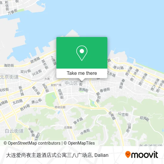 大连爱尚夜主题酒店式公寓三八广场店 map