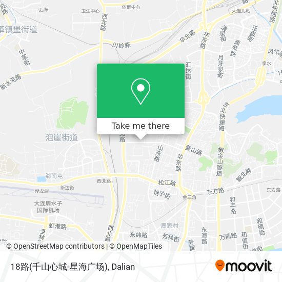 18路(千山心城-星海广场) map