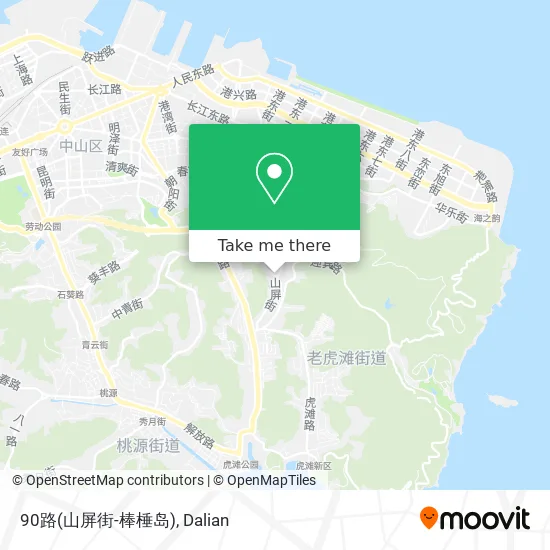 90路(山屏街-棒棰岛) map