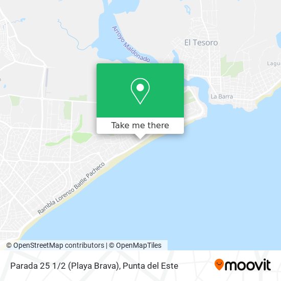 Mapa de Parada 25 1/2 (Playa Brava)