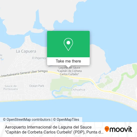 Aeropuerto Internacional de Laguna del Sauce "Capitán de Corbeta Carlos Curbelo" (PDP) map